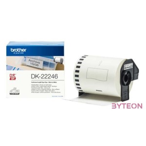BROTHER Etikett szalag DK22246, Fehér alapon fekete, folytonos papírszalag tekercsben 103mm széles, 30.48m