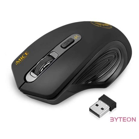 iMICE Vezeték nélküli egér optikai, E-1800, 1600dpi, USB, Fekete