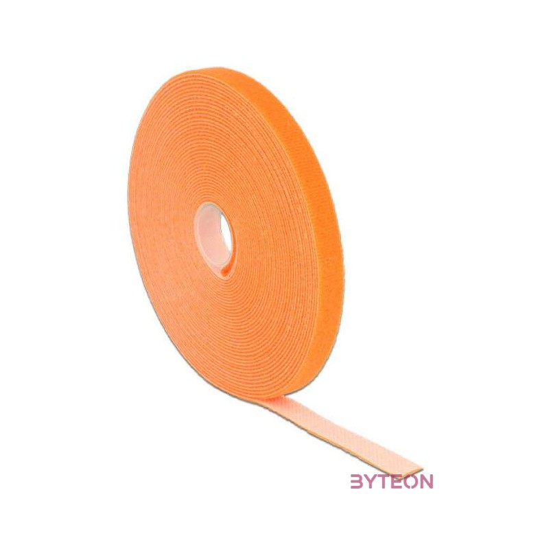 KAB Delock 18744 Hurkolható rögzítők, 10 m x 13 mm (H x Sz) tekercs, narancssárga