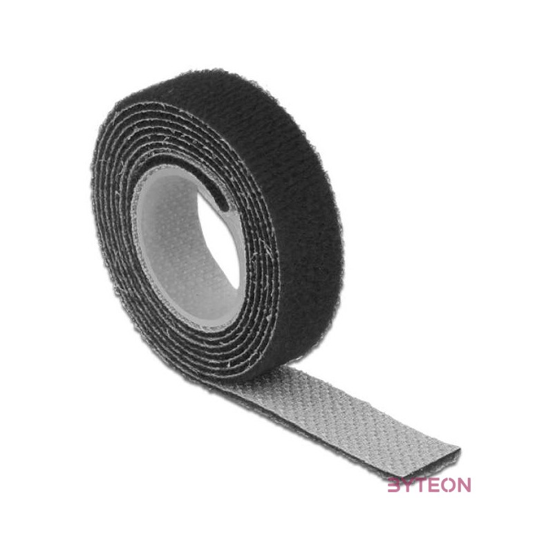 KAB Delock 18709 Hurkolható rögzítők, 1 m x 13 mm (H x Sz) tekercs, fekete