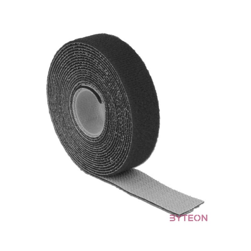 KAB Delock 18714 Hurkolható rögzítők, 3 m x 20 mm (H x Sz) tekercs, fekete