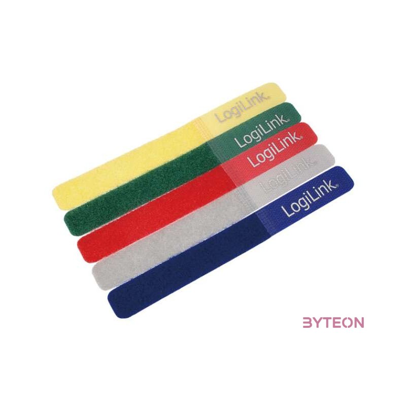 KAB LogiLink KAB0008 tépőzáras kábelkötegelő 5db,cs - Színes