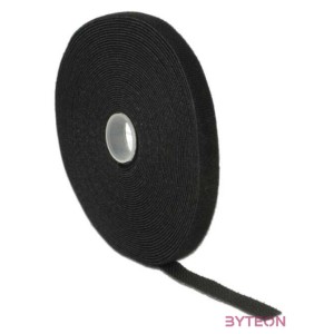 KAB Delock 18712 Hurkolható rögzítők, 10 m x 13 mm (H x Sz) tekercs, fekete