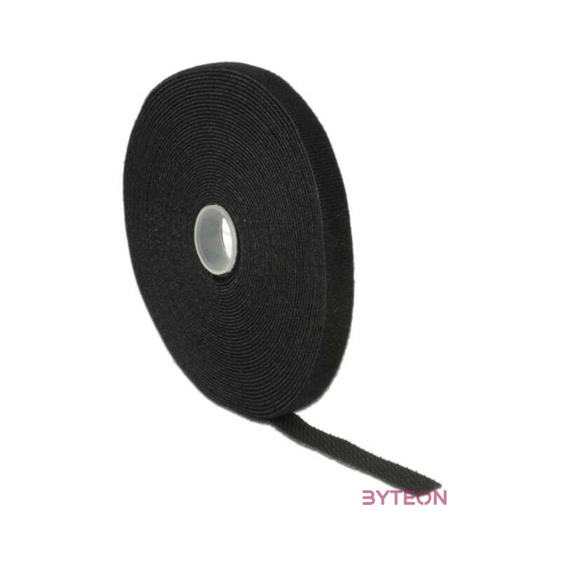 KAB Delock 18712 Hurkolható rögzítők, 10 m x 13 mm (H x Sz) tekercs, fekete