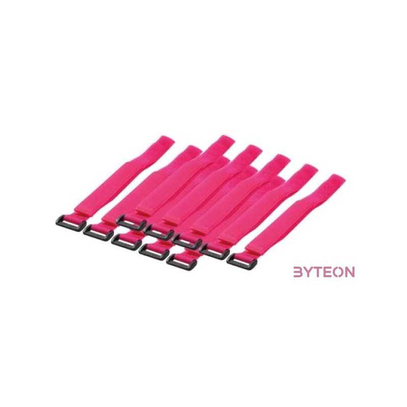 KAB LogiLink KAB0016 Vezetékösszekötő szíj szett 10db,cs - Pink