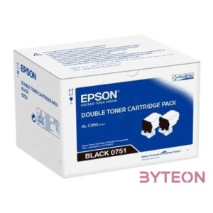 Toner Epson C300 - Fekete - Duplacsomag