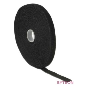 KAB Delock 18712 Hurkolható rögzítők, 10 m x 13 mm (H x Sz) tekercs, fekete