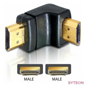 ADA Delock 65073 HDMI apa  HDMI apa 90 lefelé hajlított adapter