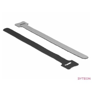 KAB Delock 18687 Hurkolható rögzítok, 200 mm x 12 mm (H x Sz), 10 darab, fekete