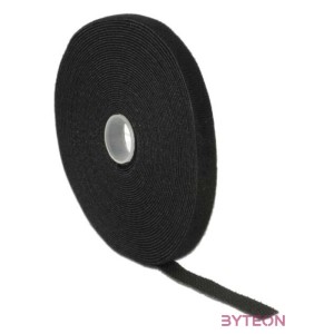 KAB Delock 18712 Hurkolható rögzítők, 10 m x 13 mm (H x Sz) tekercs, fekete