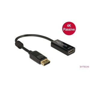 Delock Displayport 1.2 male - HDMI 4K female passzív - Fekete