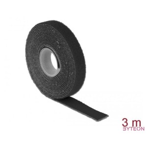 KAB Delock 18710 Hurkolható rögzítők, 3 m x 13 mm (H x Sz) tekercs, fekete