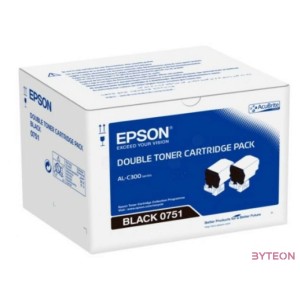 Toner Epson C300 - Fekete - Duplacsomag