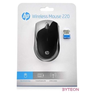 HP Vezeték nélküli Egér 220, fekete