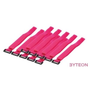 KAB LogiLink KAB0016 Vezetékösszekötő szíj szett 10db,cs - Pink