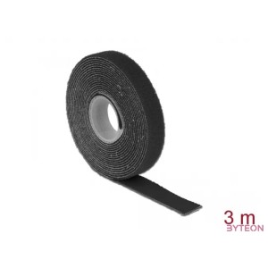 KAB Delock 18710 Hurkolható rögzítők, 3 m x 13 mm (H x Sz) tekercs, fekete