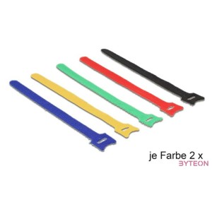 KAB Delock 18635 hurkolható rögzítő 10db,cs - 200x12mm - Színes