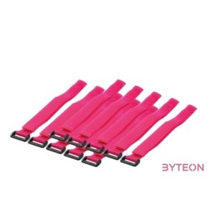 KAB LogiLink KAB0016 Vezetékösszekötő szíj szett 10db,cs - Pink