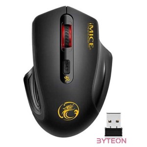 iMICE Vezeték nélküli egér optikai, E-1800, 1600dpi, USB, Fekete