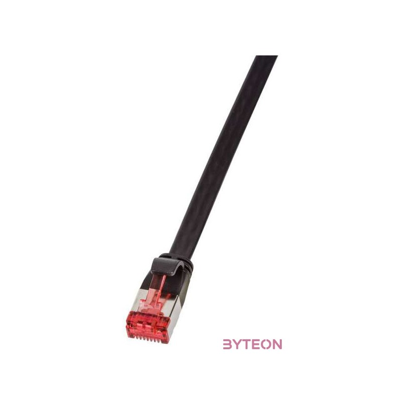 Logilink Patch Cable Flat Cat.6A Shielded  0,50m black