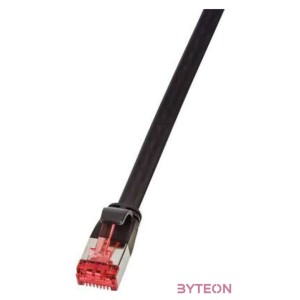 Logilink Patch Cable Flat Cat.6A Shielded  1,00m black