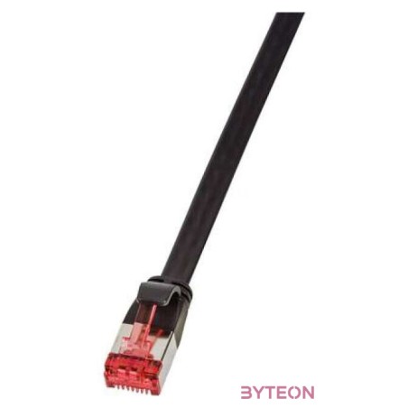 Logilink Patch Cable Flat Cat.6A Shielded  1,00m black