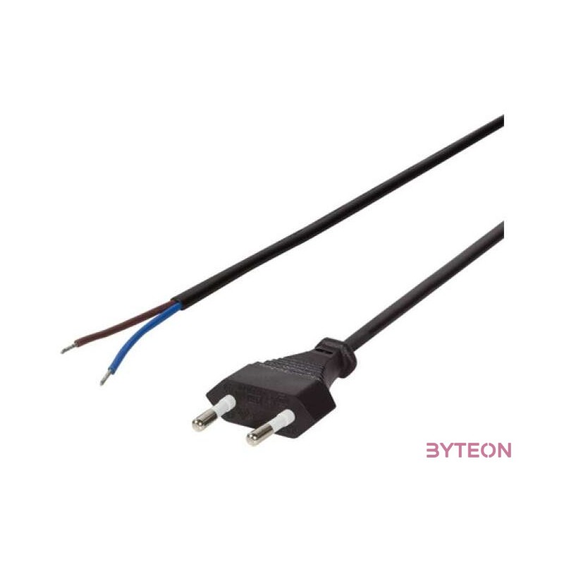 Logilink Power Cord, Euro- open cable ends, 1.5m, black