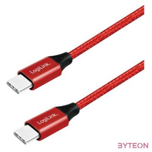 Logilink USB 2.0 Cable, USB-C M to USB-C M, red, 1m