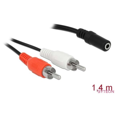 Delock Audio (Hang)kábel 2 x RCA apa  1 x 3,5 mm 3 tűs Sztereo Jack 1,4 m