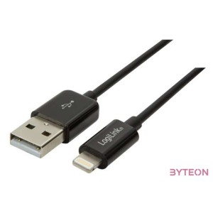 Logilink USB to Lightning Cable, black color, 0.18m