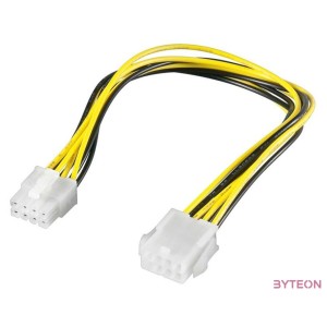 Akyga AK-CA-08 Power 8pin - Power 8pin F,M tápkábel hosszabbító 0.2m sárga-fekete