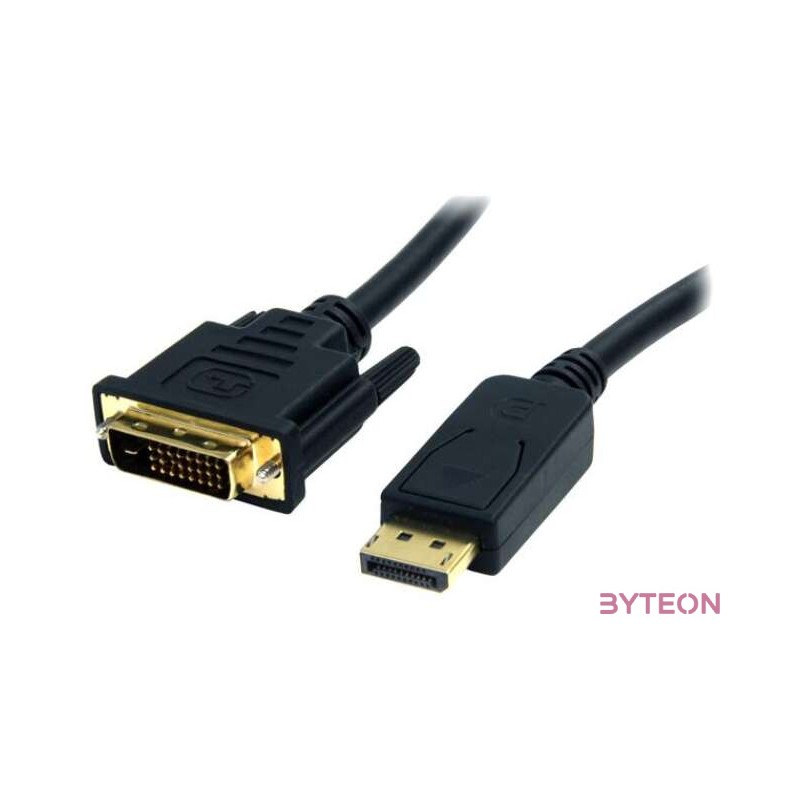 StarTech Displayport - DVI-D M,M video jelkábel 1.8m fekete
