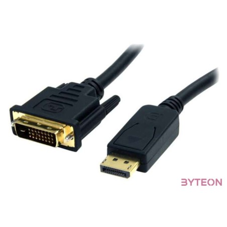 StarTech Displayport - DVI-D M,M video jelkábel 1.8m fekete