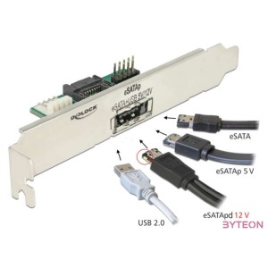 Delock Hátlapi lemez 1 x eSATApd 5 V , 12 V csatlakozóval