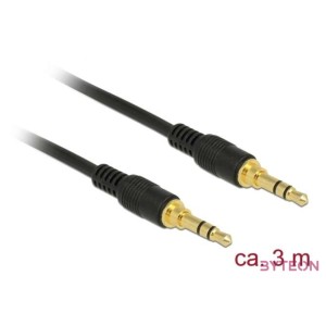 Delock Sztereó Jack Kábel 3,5 mm 3 tűs férfi  férfi 3 m fekete