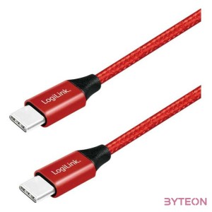 Logilink USB 2.0 Cable, USB-C M to USB-C M, red, 1m