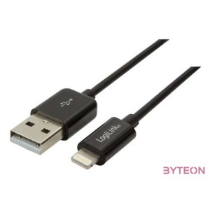 Logilink USB to Lightning Cable, black color, 0.18m