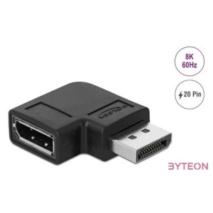 Delock DisplayPort 1.4 adapter csatlakozó aljzathoz 90  -kal derékszögben 8K 60 Hz