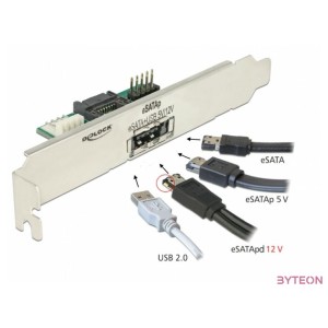 Delock Hátlapi lemez 1 x eSATApd 5 V , 12 V csatlakozóval