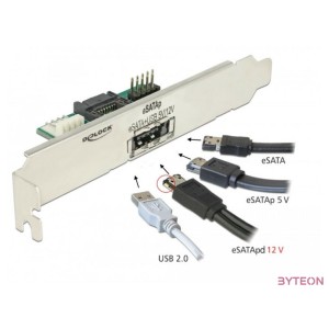 Delock Hátlapi lemez 1 x eSATApd 5 V , 12 V csatlakozóval