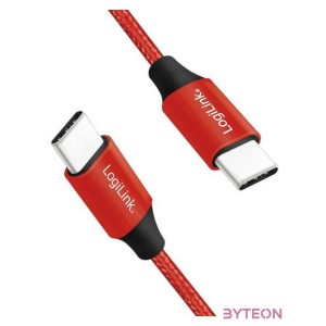 Logilink USB 2.0 Cable, USB-C M to USB-C M, red, 1m