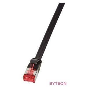 Logilink Patch Cable Flat Cat.6A Shielded  0,50m black