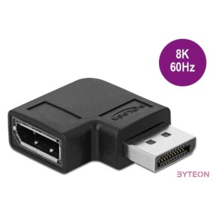 Delock DisplayPort 1.4 adapter csatlakozó aljzathoz 90  -kal derékszögben 8K 60 Hz