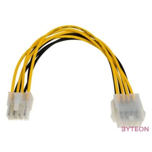 Akyga AK-CA-08 Power 8pin - Power 8pin F,M tápkábel hosszabbító 0.2m sárga-fekete