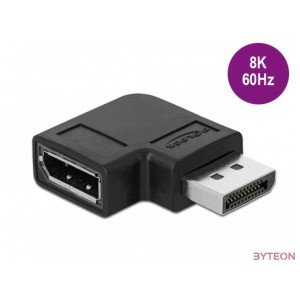 Delock DisplayPort 1.4 adapter csatlakozó aljzathoz 90  -kal derékszögben 8K 60 Hz