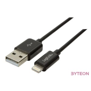 Logilink USB to Lightning Cable, black color, 0.18m