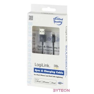 Logilink USB to Lightning Cable, black color, 0.18m