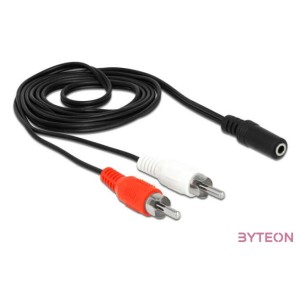 Delock Audio (Hang)kábel 2 x RCA apa  1 x 3,5 mm 3 tűs Sztereo Jack 1,4 m