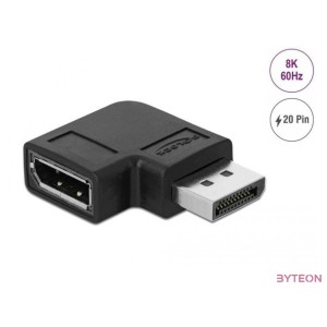 Delock DisplayPort 1.4 adapter csatlakozó aljzathoz 90  -kal derékszögben 8K 60 Hz