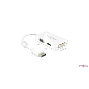 Delock Displayport 1.1 male - VGA , HDMI , DVI  female passzív - Fehér